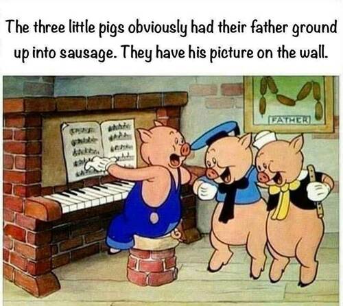 Sausage - Three Little Pigs - Father's Picture On Wall.jpg